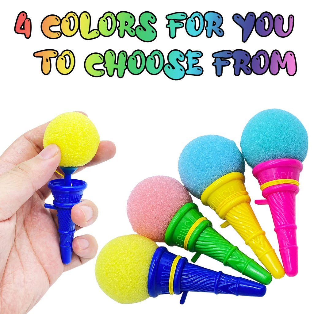 Juuxncgv 30-Pack Mini Ice Cream Foam Ball Launchers – 4-Inch Cone Shooters for Party Favors