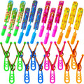 JX Rocket Slingshot Flying Toys with LED Lights - 12 Pack Glow in Dark Helicopters for Kids Outdoor Party