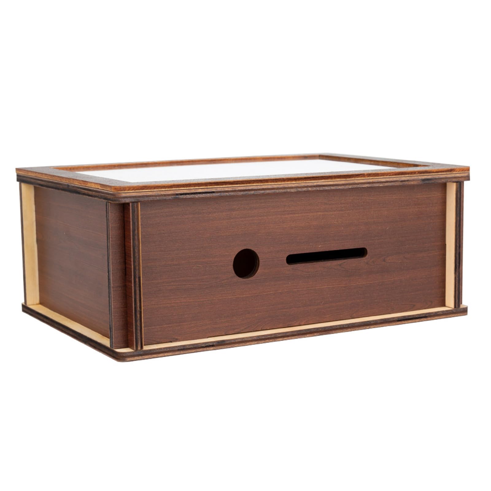 Jxueych 10k Savings Challenge Box – Wooden Piggy Bank with Counter, Dark Brown