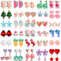 Jxzdle Clip On Earrings for Girls – 10 to 32 Pairs Hypoallergenic Toddler & Kids Earrings, Ages 4-12