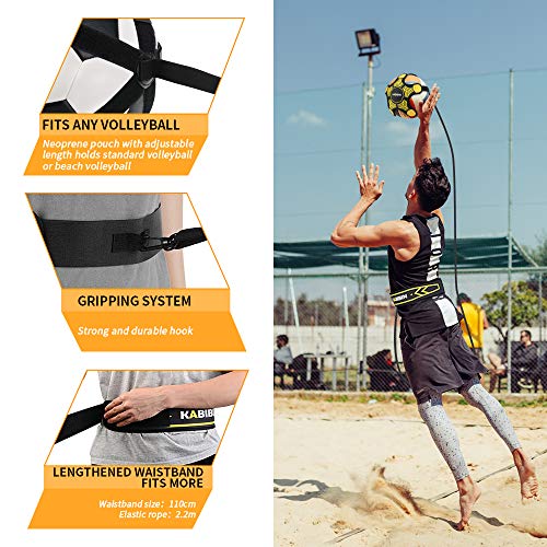 Kabibin Soccer & Volleyball Solo Training Kit with Adjustable Bungee Waist Belt