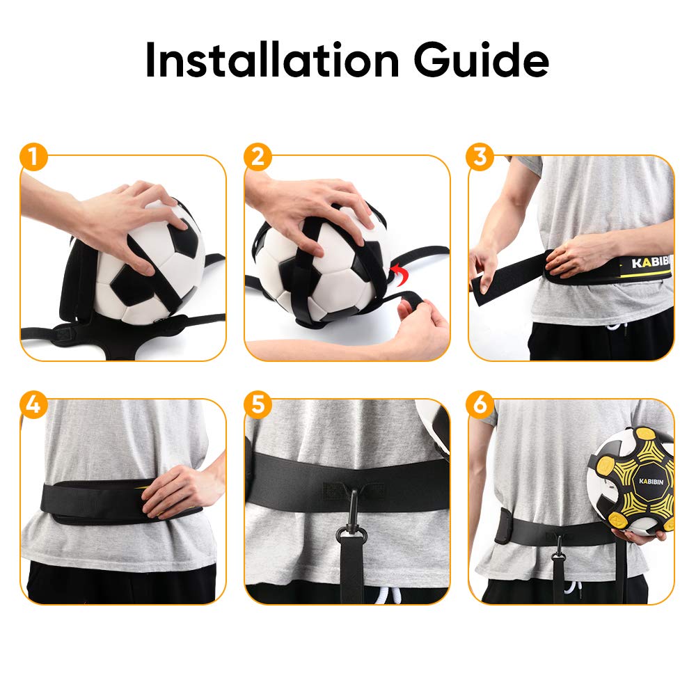 Kabibin Soccer & Volleyball Solo Training Kit with Adjustable Bungee Waist Belt