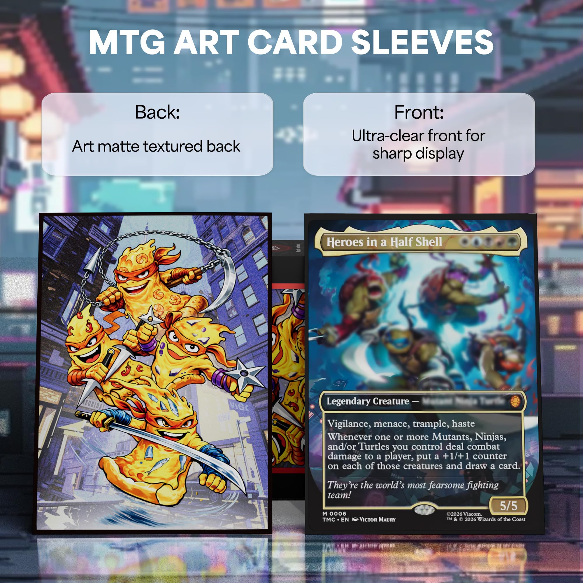 Kabinka 100-Pack Standard Size Card Sleeves - Turtle Design, Clear Front, Matte Back for MTG TCG