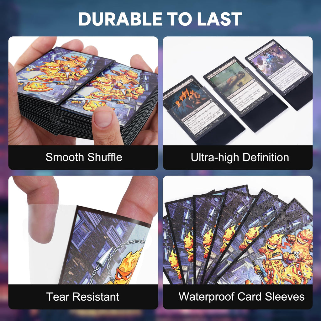 Kabinka 100-Pack Standard Size Card Sleeves - Turtle Design, Clear Front, Matte Back for MTG TCG