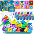 Kacwsoay Magic Water Elf Toy Kit: 12 Colors, 8 Animal Molds, DIY Squishies for Kids Ages 5+