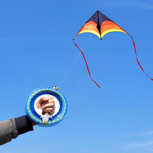 Kaiciuss 7.2-Inch Kite Reel Winder with 650ft Line, Safety Lock & Steel Bearings for Kids and Adults
