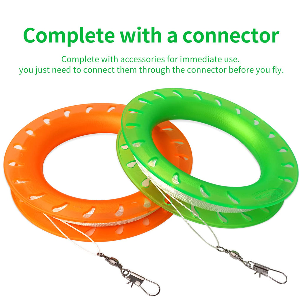 Kaiciuss Orange Kite Reel Set – 300 ft Line per Spool, Frosted ABS Handle for Kids & Adults