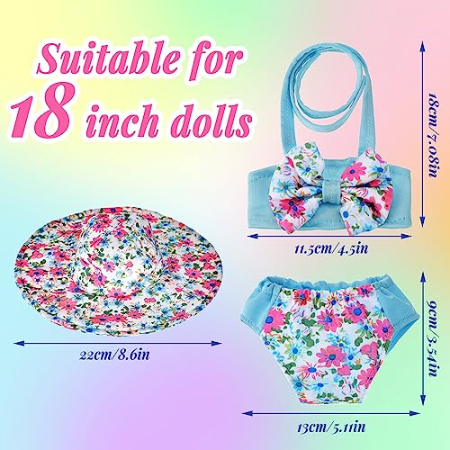 Kajaia 8-Piece 18 Inch Doll Beach Outfit Set with Swimsuits, Sunglasses, Hat and More