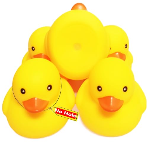 Kalafona 3-Inch No-Hole Rubber Ducks – Waterproof, No Squeak, Bulk Bath Toys