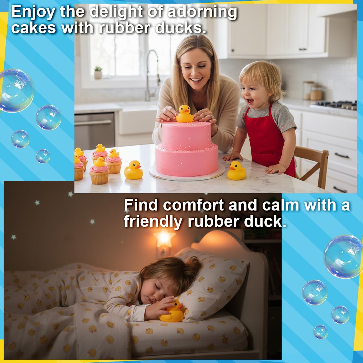 Kalafona 7-Inch Large Rubber Duck – No Hole, No Squeak, Waterproof Bath Toy and Desk Decor
