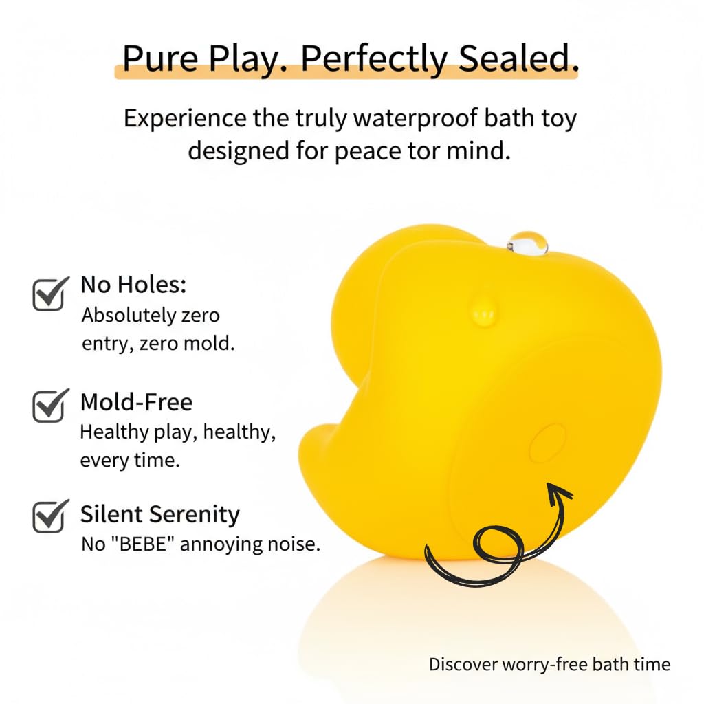 Kalafona 7-Inch Large Rubber Duck – No Hole, No Squeak, Waterproof Bath Toy and Desk Decor