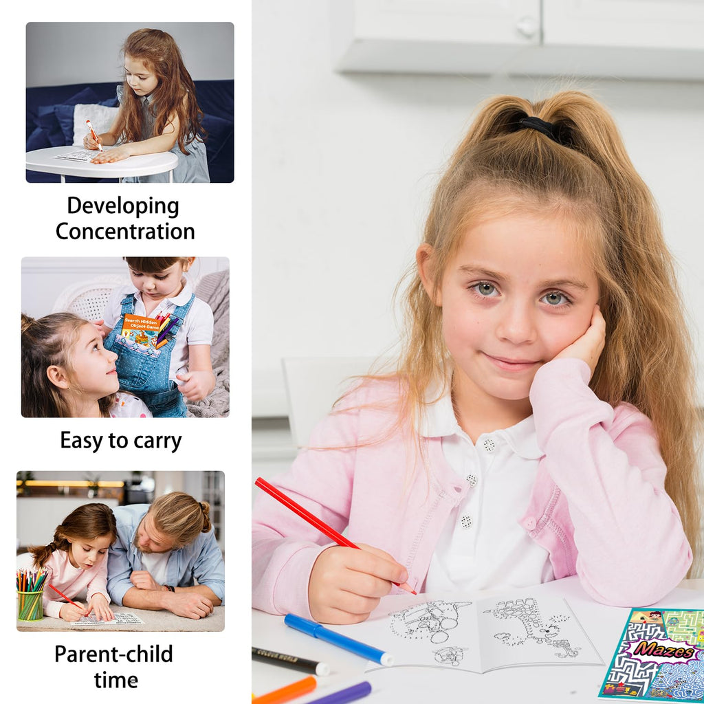 Kalysky 24 Mini Activity Books for Kids Ages 4-12 – Party Favors, Travel Games & Brain Puzzles (384 Activities)