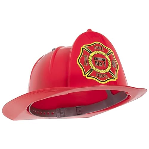 Kangaroo Firefighter Hat for Kids – Red Plastic Pretend Play Helmet