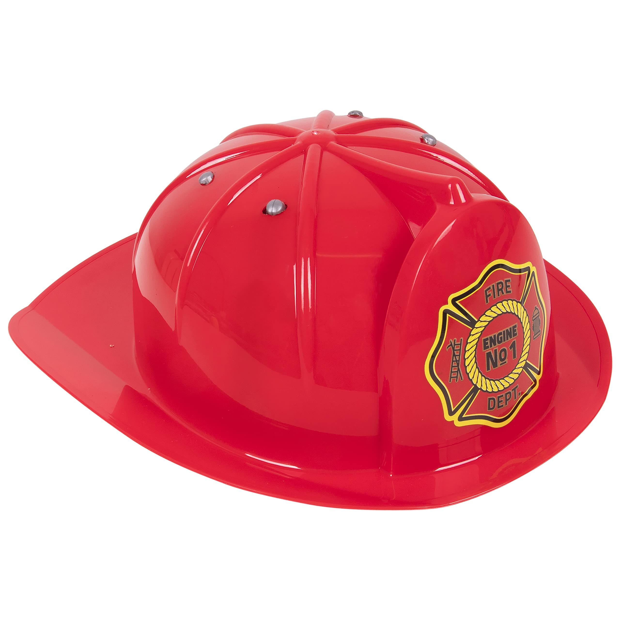 Kangaroo Firefighter Hat for Kids – Red Plastic Pretend Play Helmet
