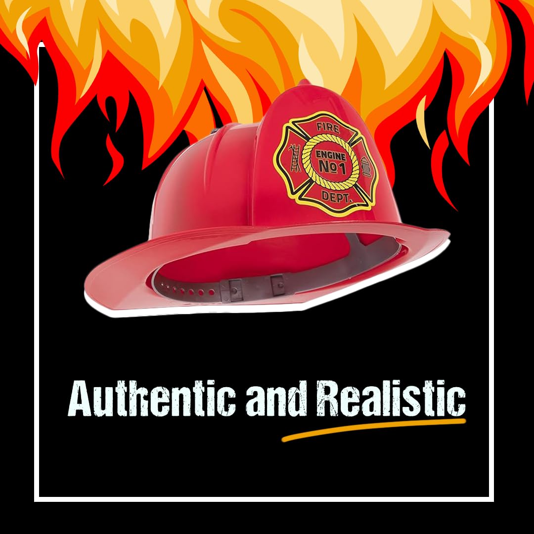 Kangaroo Firefighter Hat for Kids – Red Plastic Pretend Play Helmet
