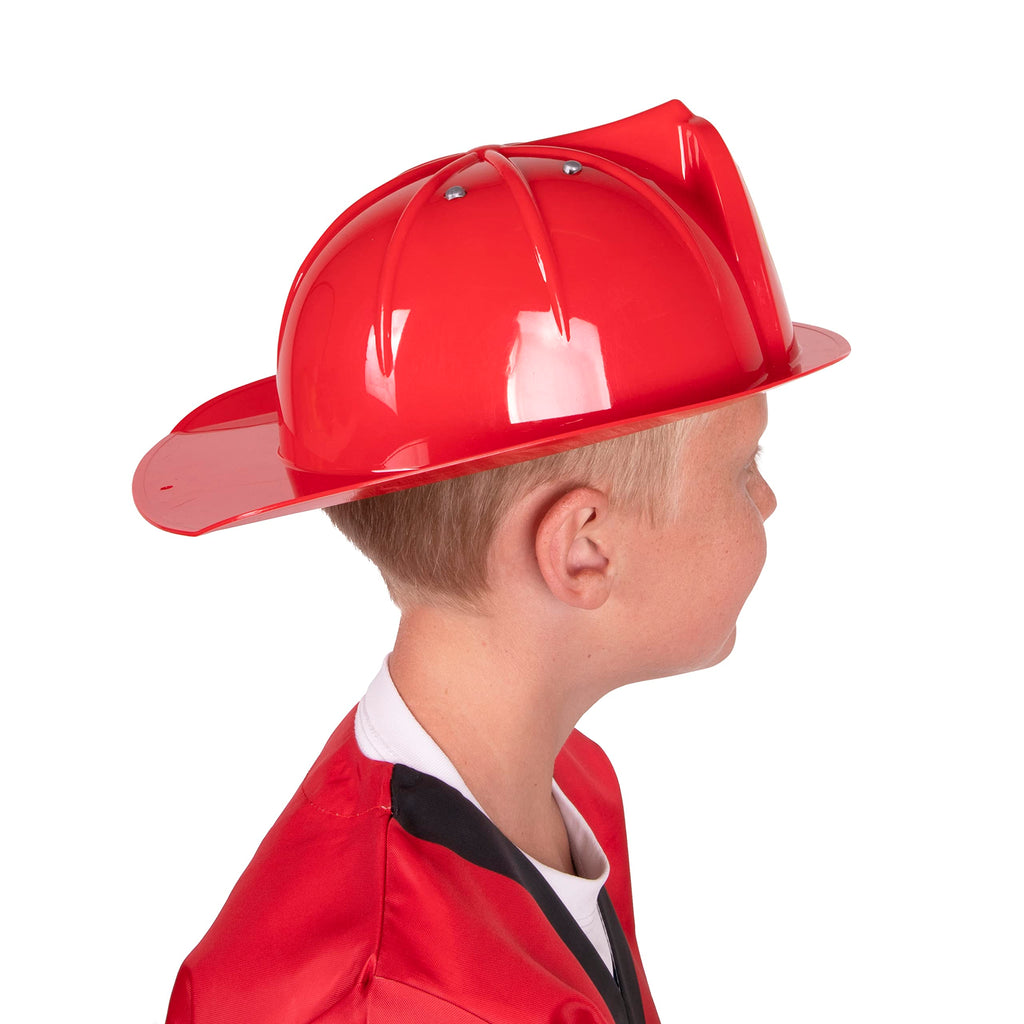 Kangaroo Firefighter Hat for Kids – Red Plastic Pretend Play Helmet