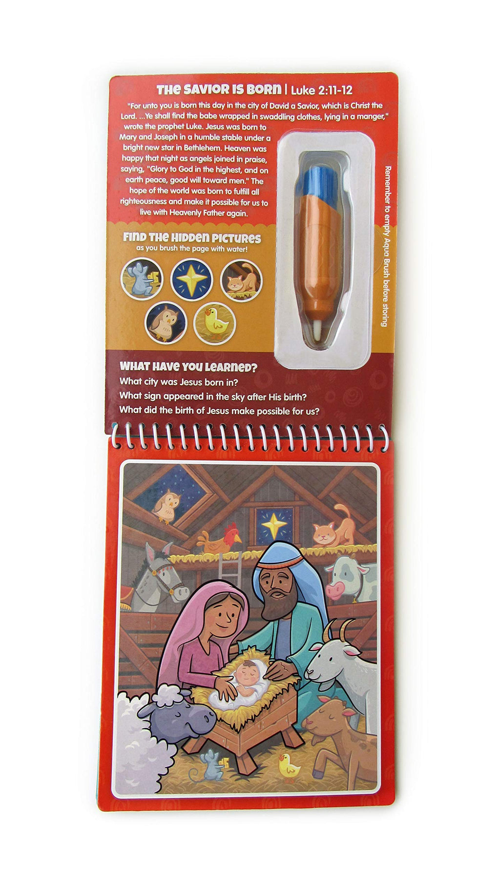 KangaToys New Testament Water Reveal Coloring Book – Reusable No-Mess Bible Activity for Kids Ages 3+