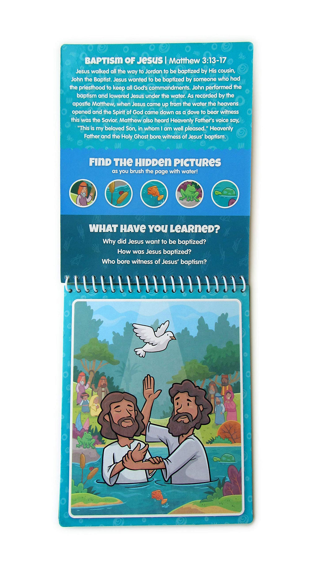 KangaToys New Testament Water Reveal Coloring Book – Reusable No-Mess Bible Activity for Kids Ages 3+