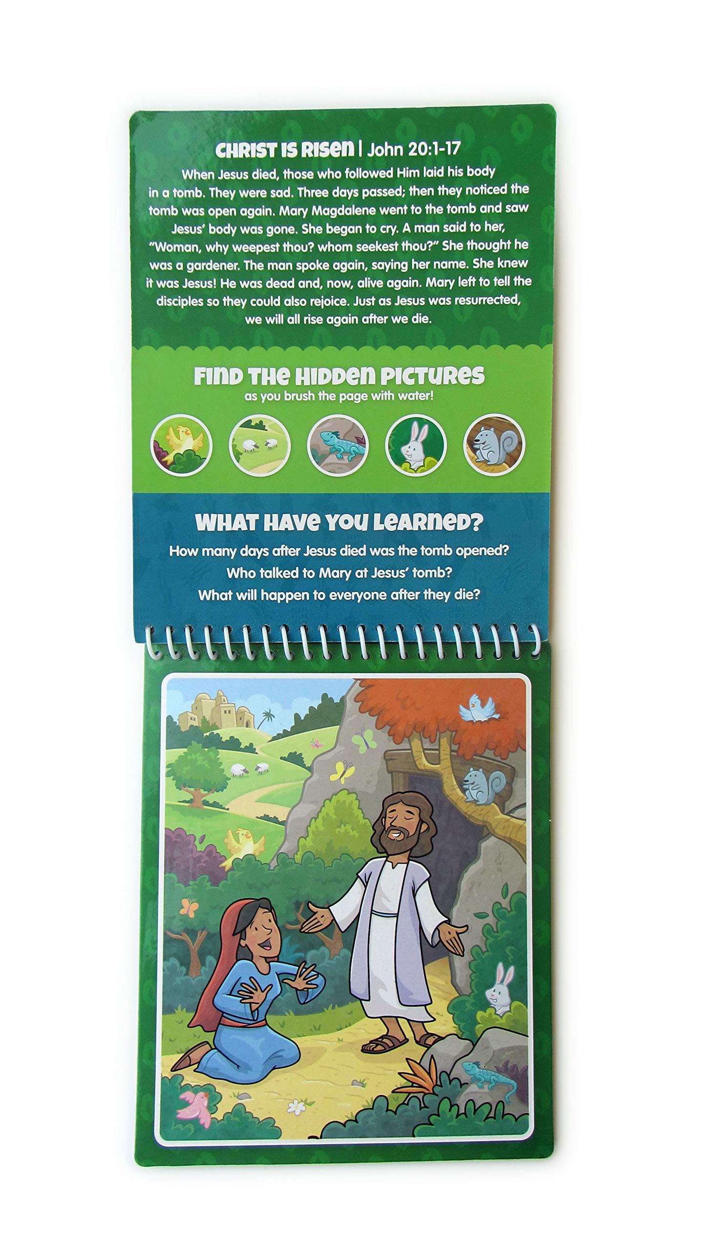 KangaToys New Testament Water Reveal Coloring Book – Reusable No-Mess Bible Activity for Kids Ages 3+