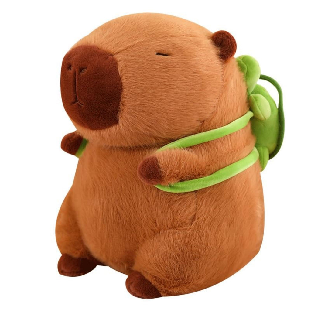Karoeiwa 9-Inch Capybara Plush with Turtle Backpack - Ultra-Soft Stuffed Animal for Kids and Adults
