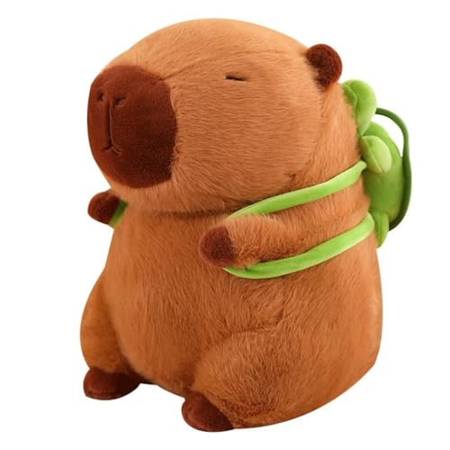 Karoeiwa 9-Inch Capybara Plush with Turtle Backpack - Ultra-Soft Stuffed Animal for Kids and Adults