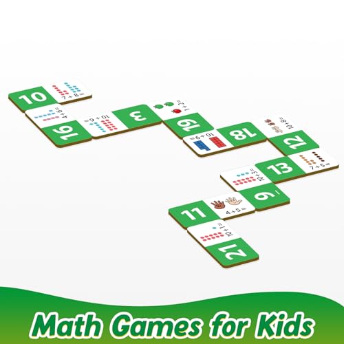 Kasfalci Addition Dominoes Set – Math Games for Kids, Preschool Learning Activities, Homeschool Supplies