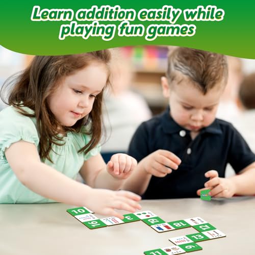 Kasfalci Addition Dominoes Set – Math Games for Kids, Preschool Learning Activities, Homeschool Supplies
