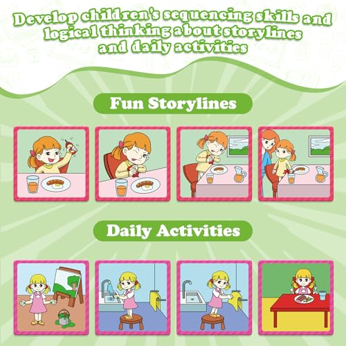 Kasfalci Sequencing Cards: 48 Cards for Storytelling, Speech Therapy, and Social Skills Development
