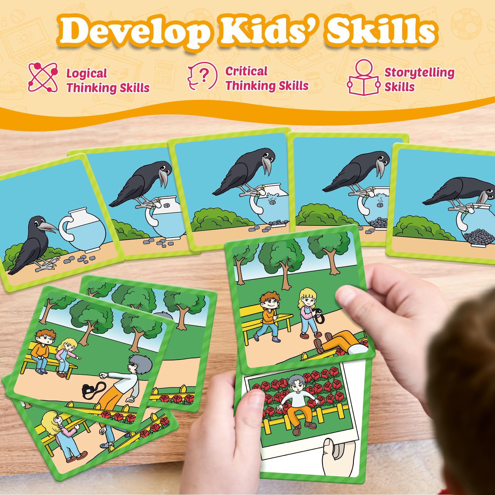 Kasfalci Sequencing Cards – 50 Picture Story Cards for Language & Social Skills