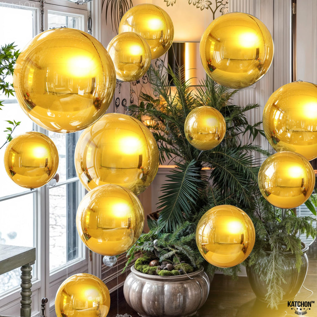 KatchOn 14-Pack Large Gold Foil Balloons (22, 15, 10 Inch) for Graduation 2026 & Party Decor