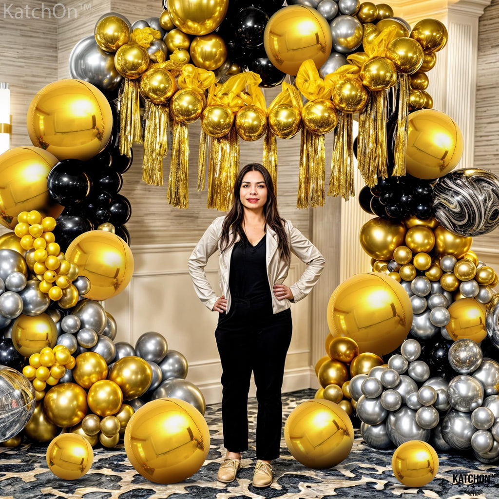 KatchOn 14-Pack Large Gold Foil Balloons (22, 15, 10 Inch) for Graduation 2026 & Party Decor