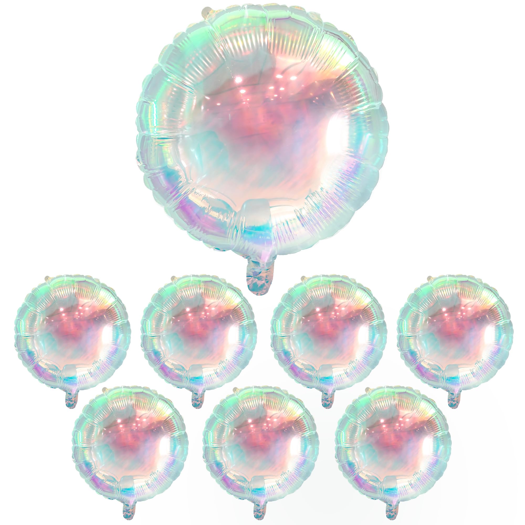 KatchOn 19 Inch Iridescent Foil Balloons - Pack of 8 Holographic Party Balloons for Birthdays, Baby Showers & More