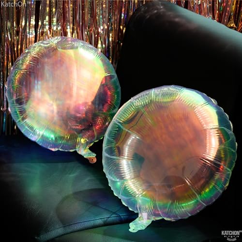 KatchOn 19 Inch Iridescent Foil Balloons - Pack of 8 Holographic Party Balloons for Birthdays, Baby Showers & More