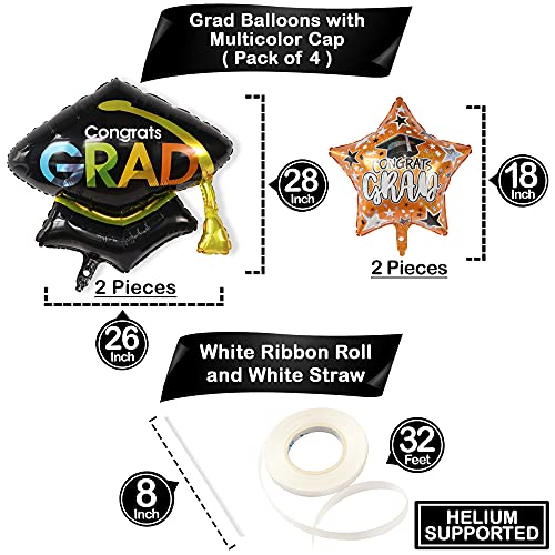 KatchOn 36-Inch Graduation Bear Balloon Set – 5-Pack for 2026 Kindergarten & Preschool Party Decorations