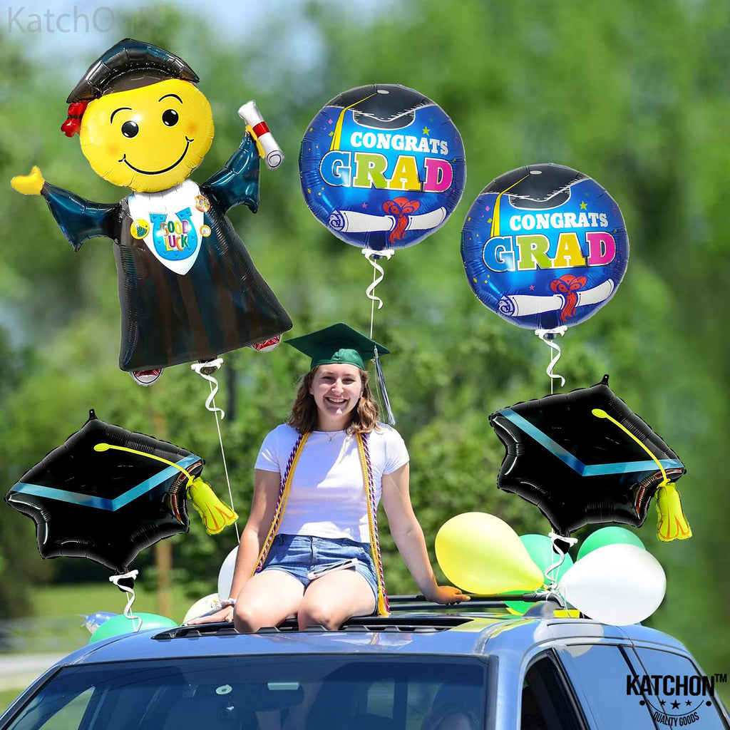 KatchOn 40-Inch Jumping Graduation Balloon 2026 - Blue & Black Foil Balloon Set for Preschool Kindergarten Graduation Party Decorations