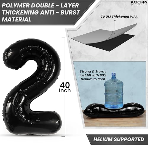 KatchOn Big Black 2026 Balloons 42 Inch - Graduation Decor with Star Balloon