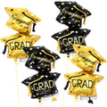 KatchOn Black and Gold Graduation Cap Balloons - 32 Inch, Pack of 4, Class of 2026 Foil Balloons