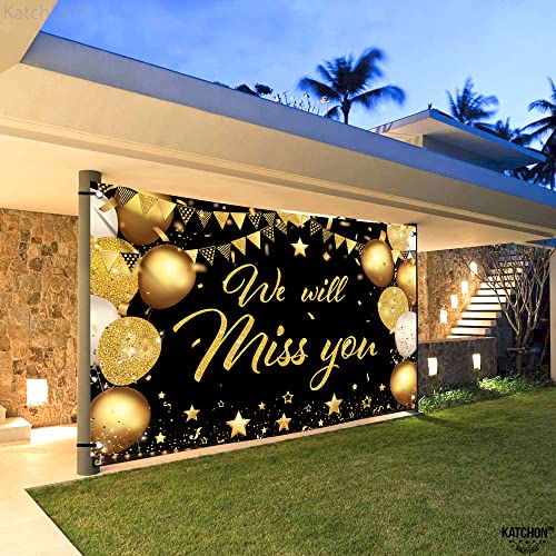 KatchOn Black & Gold We Will Miss You Banner - 72x44 Inch Graduation Backdrop 2026