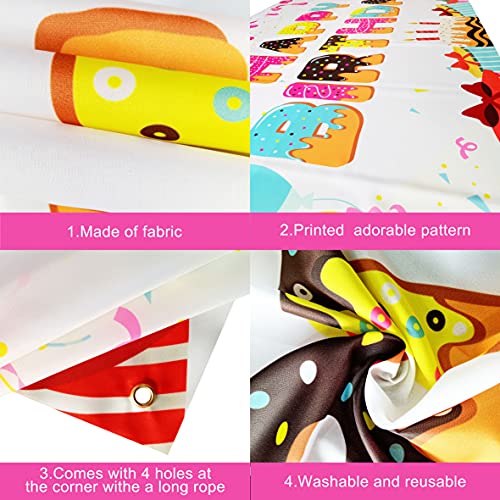 KatchOn Extra Large Donut Birthday Banner 72x44 Inch, Sprinkles Design, Reusable Cloth Backdrop