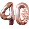 KatchOn Giant Rose Gold 40 Number Balloon Set for 40th Birthday & Anniversary Decorations