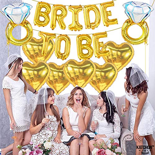 KatchOn Gold Bride To Be Balloons Set – 17 Pieces for Bridal Shower & Bachelorette Party Decor