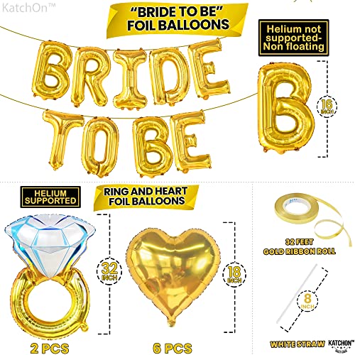 KatchOn Gold Bride To Be Balloons Set – 17 Pieces for Bridal Shower & Bachelorette Party Decor