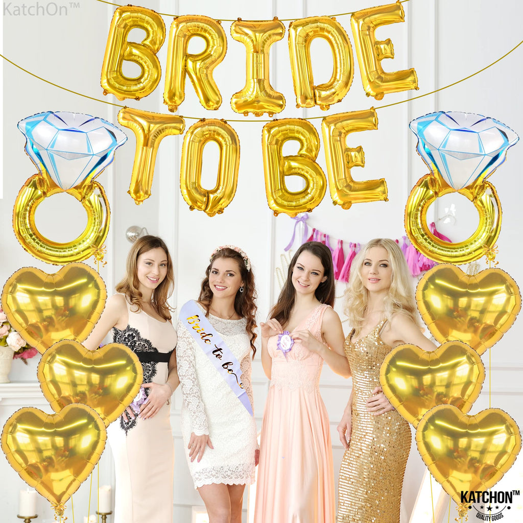 KatchOn Gold Bride To Be Balloons Set – 17 Pieces for Bridal Shower & Bachelorette Party Decor