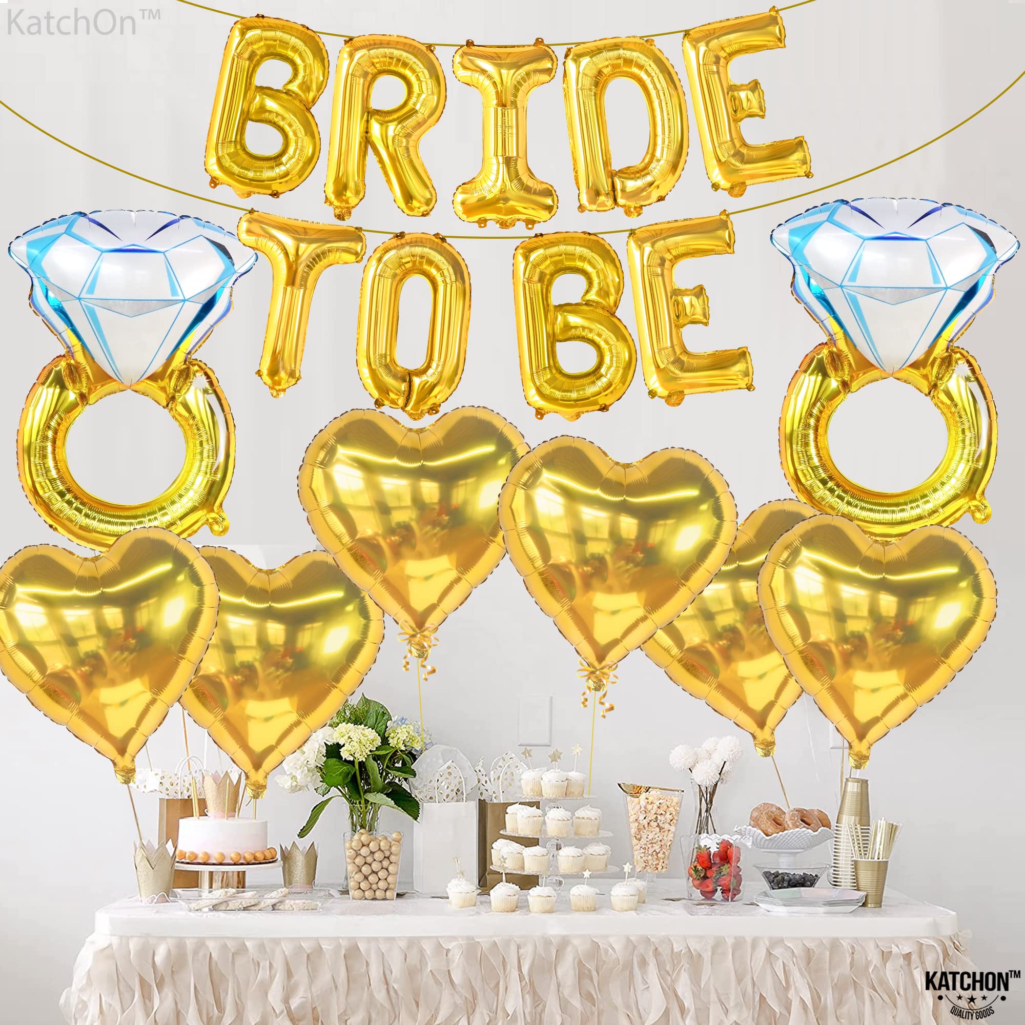 KatchOn Gold Bride To Be Balloons Set – 17 Pieces for Bridal Shower & Bachelorette Party Decor