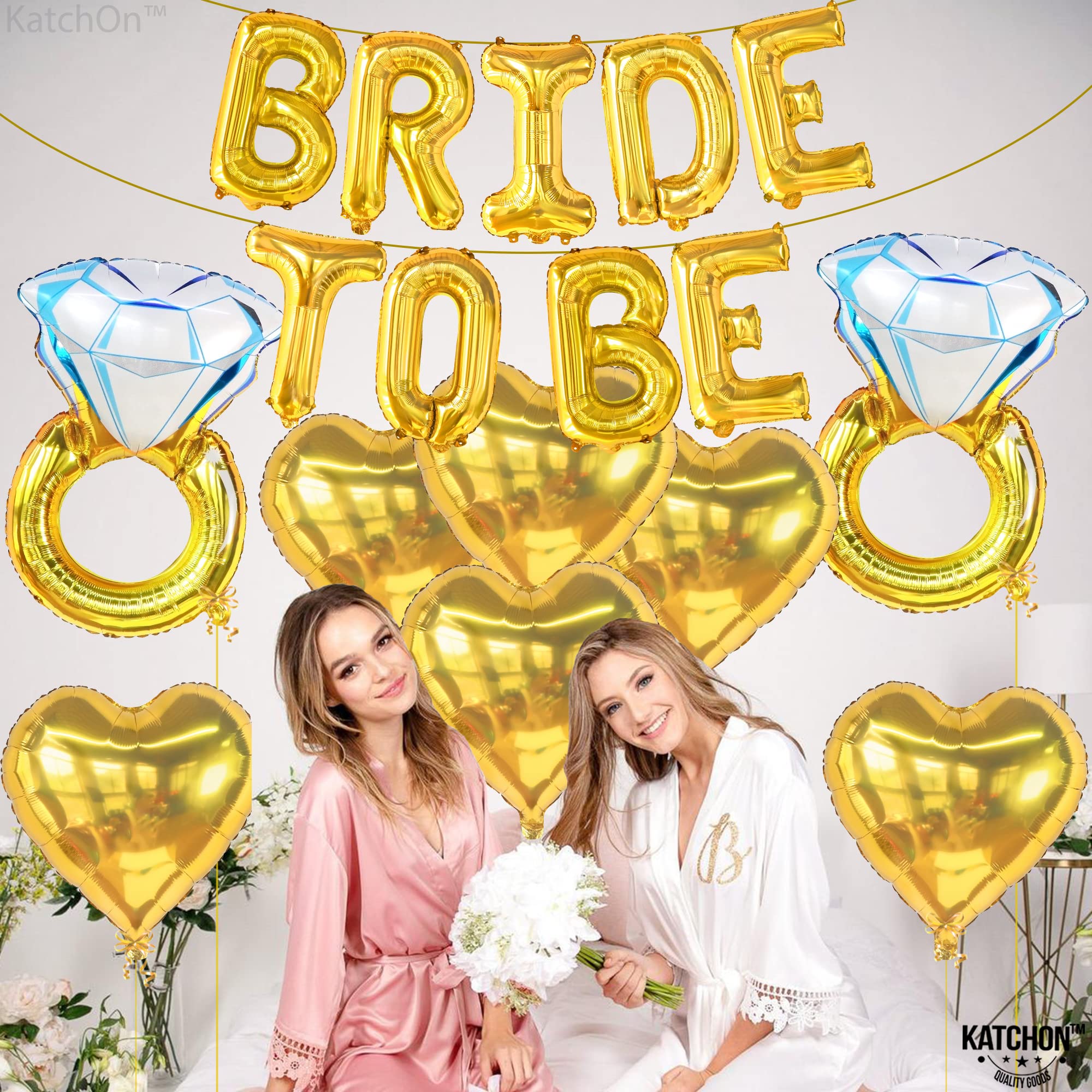 KatchOn Gold Bride To Be Balloons Set – 17 Pieces for Bridal Shower & Bachelorette Party Decor