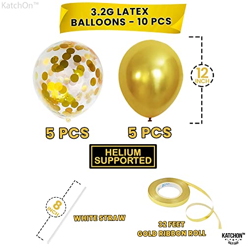 KatchOn Gold We Are So Proud of You Balloons – 16 Inch Pack of 11 for Graduation 2026 Decorations with Confetti
