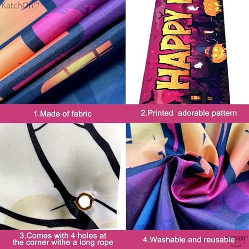 KatchOn Happy Halloween Banner Xtra Large 120x20 Inch Outdoor Yard Decoration