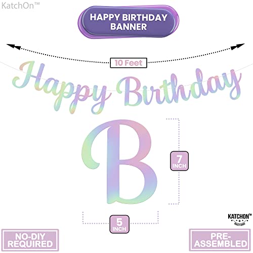 KatchOn Iridescent Happy Birthday Banner - 10ft Pre-Strung Cardstock Garland