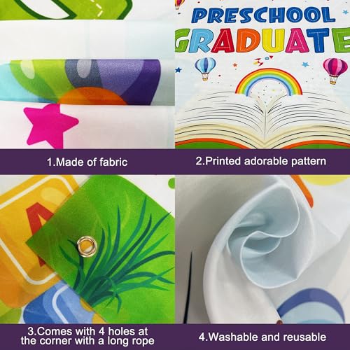 KatchOn Preschool Graduation Banner 2026 – 72x44 Inch Multicolor Kindergarten Backdrop, Class of 2026 Decorations