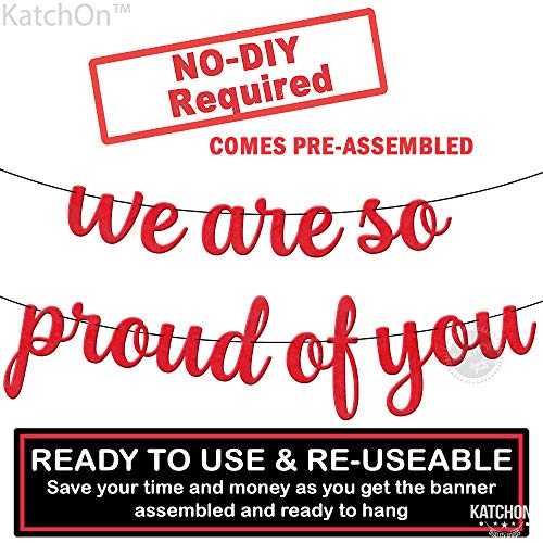 KatchOn Red Felt We Are So Proud of You Graduation Banner 8 Feet - Class of 2026